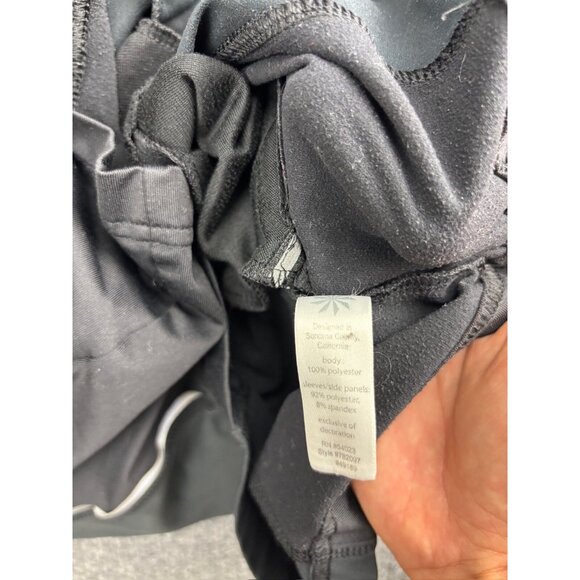 Athleta Reflective Track Jacket Women's Small Black Full Zip Pockets Mock Neck - Picture 5 of 6